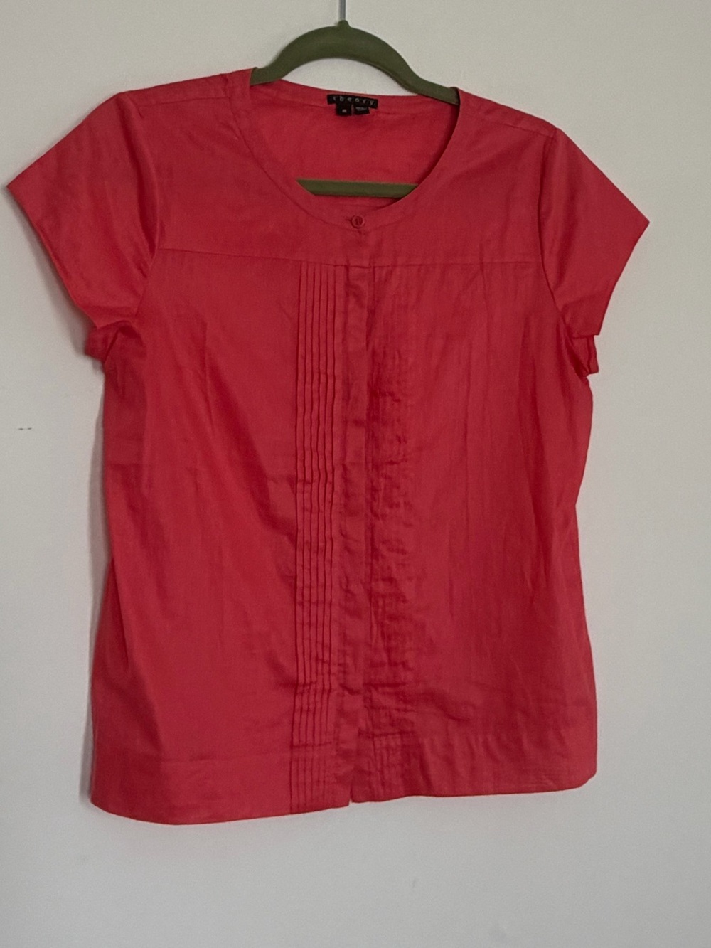 Theory short sleeve cotton button up shirt
